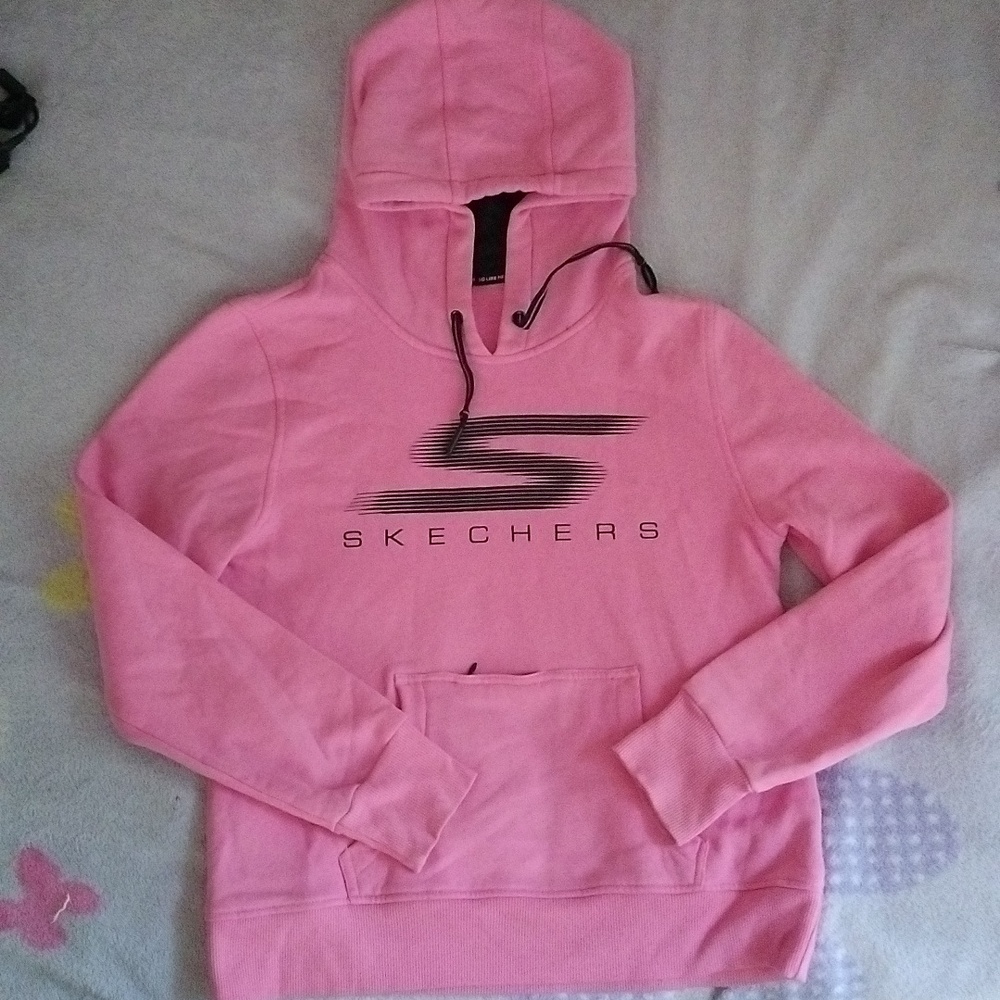 Pink Skechers Hoodie with Double Pockets